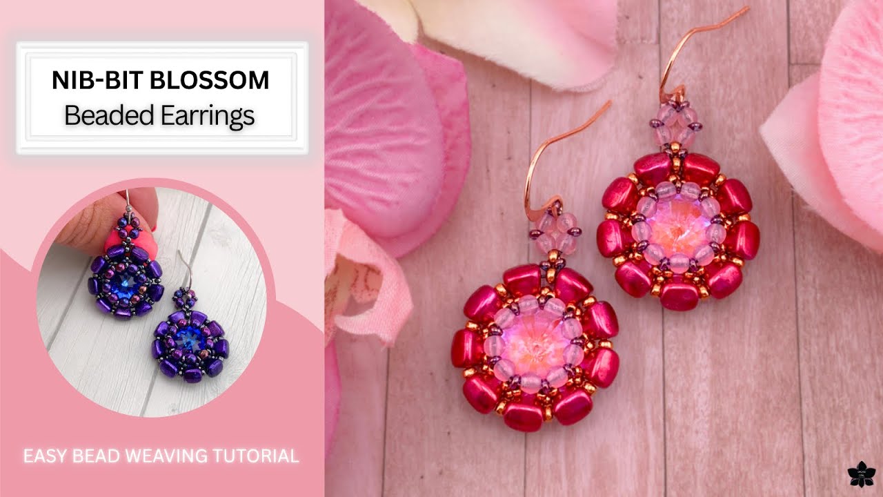 Nib-Bit Blossom Beaded 12mm Crystal Earrings Tutorial