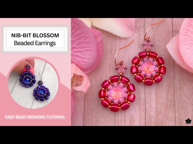 Nib-Bit Blossom Beaded 12mm Crystal Earrings Tutorial - YouTube Nib-Bit Blossom Beaded 12mm Crystal Earrings Tutorial - YouTube