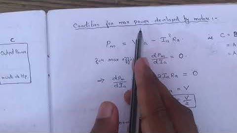 Power Stages, Condition for maximum Power and Condition for maximum Efficiency in DC Motors.