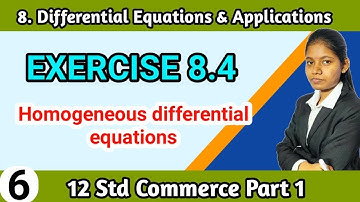 homogeneous differential equations class 12 | exercise 8.4 commerce part 1 maharashtra board