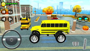 School Bus Driving Simulator #16 - Monster Bus Drive In Haloween City - Android Gameplay