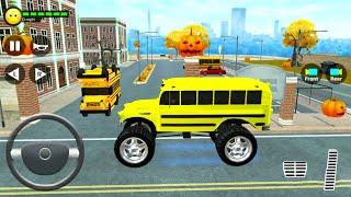 School Bus Driving Simulator #16 - Monster Bus Drive In Haloween City - Android Gameplay screenshot 2