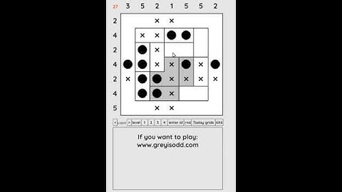 Grey is Odd - Today grids. Solution level 4 7X7 dated 05-15-2024 #logicpuzzles #logicgames  #games