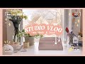 STUDIO VLOG 10 🐿 new desk and desk tour! (+ how I make sticker sheets)