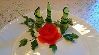 HOW TO MAKE CUCUMBER DESIGN - VEGETABLE CARVING & CUCUMBER GARNISH - ART IN CUCUMBER HOW TO MAKE CUCUMBER DESIGN - VEGETABLE CARVING & CUCUMBER GARNISH - ART IN CUCUMBER