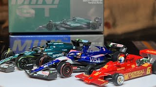 Diecast Models Mini Gt 1:64. Lotus 78 v RB VCarb v Aston Martin AMR24.