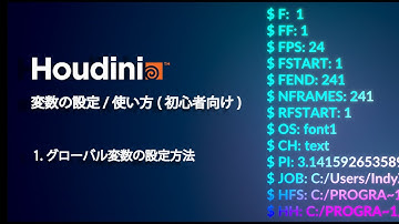 【Houdini 変数の設定/使い方(初心者向け)】1.グローバル変数の設定方法