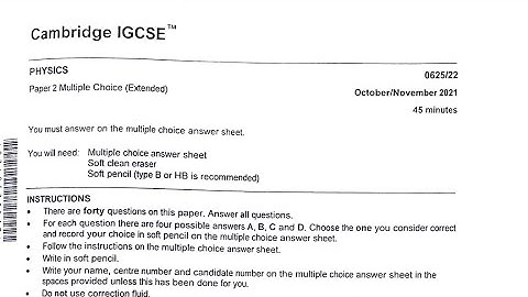 Physics 0625/22 October/November