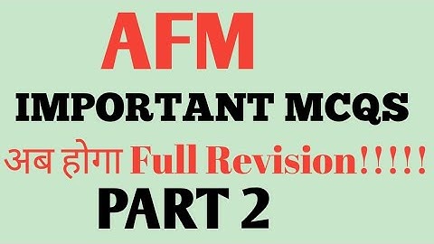 Accountancy and Financial Management Part 2 | Important MCQS of AFM Part 2 | SEM 3 AFM MCQS