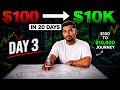 $100 ➝ $10,000 | Day 3✅ #Shorts#ForexChallenge#100To10000#TradingJourney#smctrading