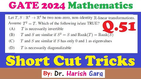 Question 51 | Diagonalizable |GATE 2024 Mathematics