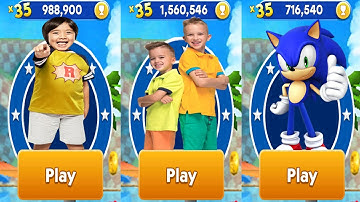 Tag with Ryan vs Sonic Dash vs Vlad & Niki Run All Characters Unlocked
