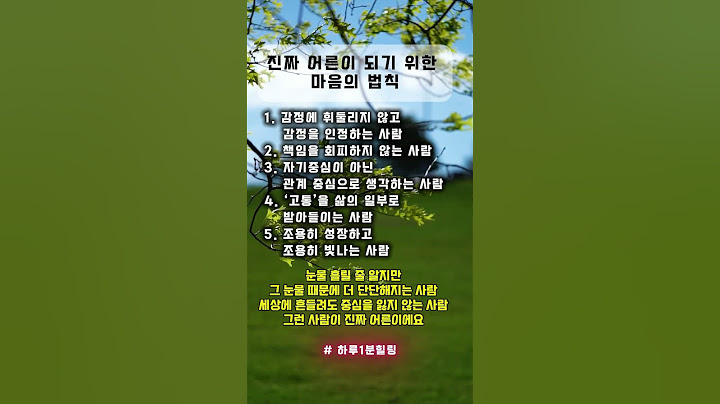진짜 어른이 되기 위한 마음의 법칙