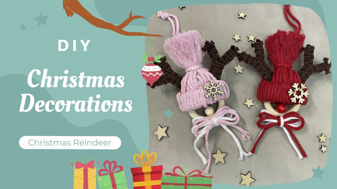 Rodulph Macrame Christmas Ornaments / Macrame Reindeer / Rudolph / DIY / Step by step ...
