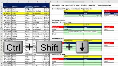 Excel Magic Trick 1284: History of Excel Max or Min with Conditions / Criteria (5 Examples)