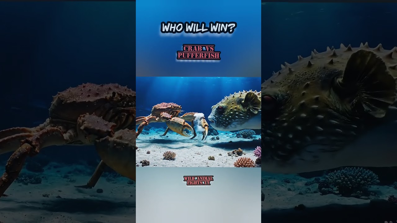 Crab vs Pufferfish 🦀🐡 Epic Underwater Battle 