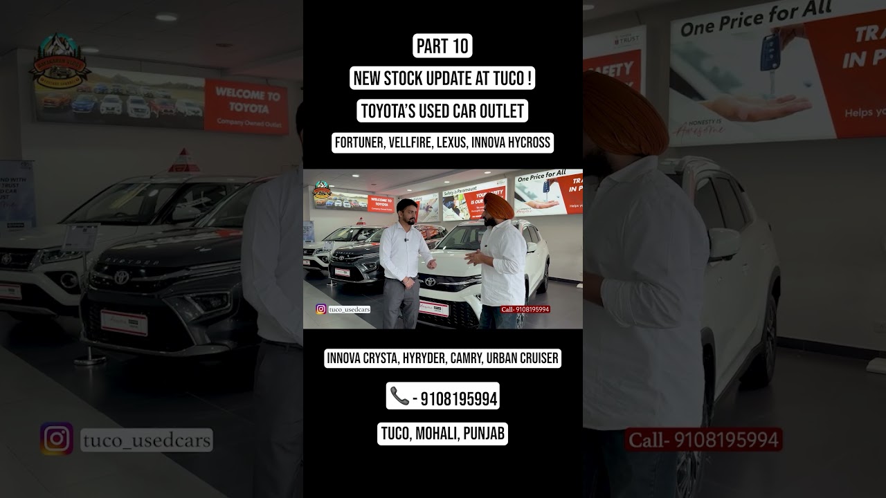⁣Part 10| New Stock Update At Tuco | Fortuner, Vellfire, Innova Hycross, Crysta & All At TUCO, Mohali