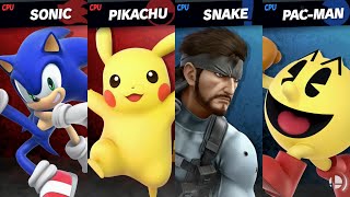 Super Smash Bros. Ultimate - Sonic and Pikach vs Snake and Pac Man