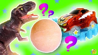 Dinossauros E Bolas De Banho Surpresa Do Japão Com Carrinho Magic Tracks Tiranossauro Rex E Mais