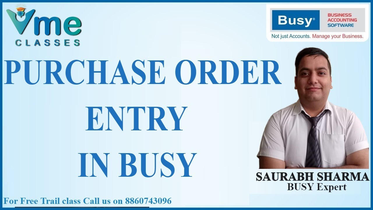 PURCHASE ORDER IN BUSY | HOW TO DO ENTRY OF PURCHAE ORDER IN BUSY
