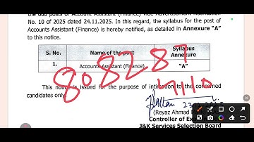 Jkssb FAA Syllabus Out