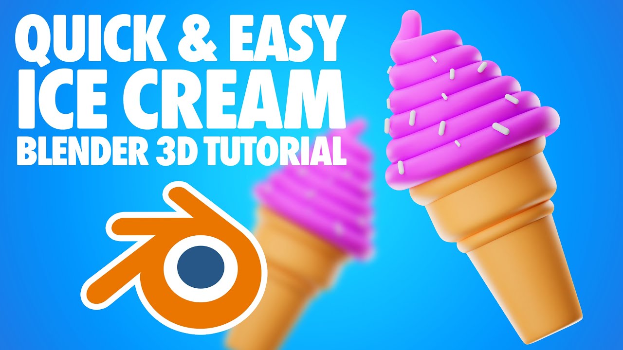 Blender 3D Ice Cream Modeling Tutorial - Quick and Easy - Blender 3D  Tutorial 