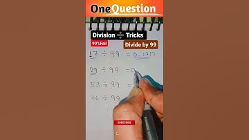 Division Tricks | Only Divide By 99 | #OneQuestion #shorts #math #tricks #youtubeshorts #viral