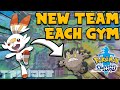 Pokemon Sword, but we throw away our team after every gym