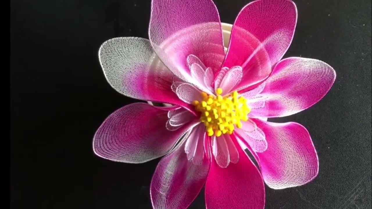 How to make nylon stocking flowers - Dahlias - YouTube