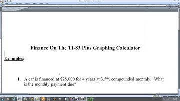 Finance on the TI-83 Plus Graphing Calculator