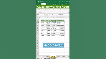 Calculate Working Hours in Excel
