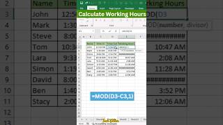Calculate Working Hours in Excel screenshot 5