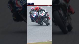 Things are getting heated at VIR 🫣  Josh Herrin and Jaret Nassaney make contact #motorcycle