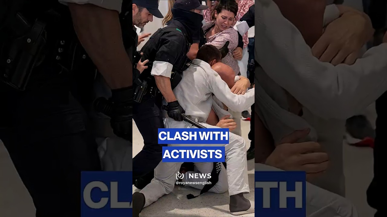 Four held after clashes at Spain airport as Gaza activists return