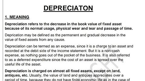 IGNOU UNIT 8 DEPRICATION BCOC 131 FINANCIAL ACCOUNTING NOTES