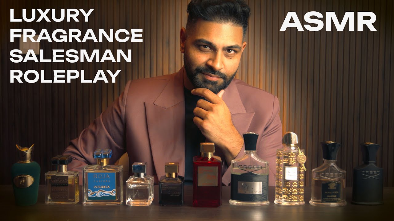 Luxury Perfume Salesman ASMR Role play | Whispered Relaxation & Tapping