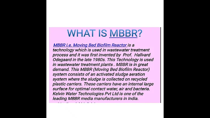 What is MBBR? History of MBBR || Sewage treatment plant || Waste water treatment