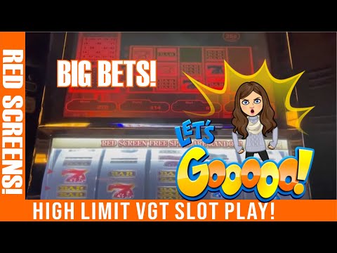 VGT 9 LINER Slot Machine - Ruby's Night Out!  Red Screens! Plus a Super Grand Chance!