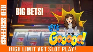 VGT 9 LINER Slot Machine - Ruby's Night Out!  Red Screens! Plus a Super Grand Chance!