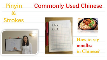 Learn and write Chinese characters “面条” Noodles pinyin and strokes with relaxing music
