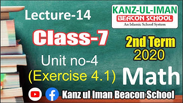 Class 7 Math 2nd Term Lecture 14 Kanz ul Iman Beacon School