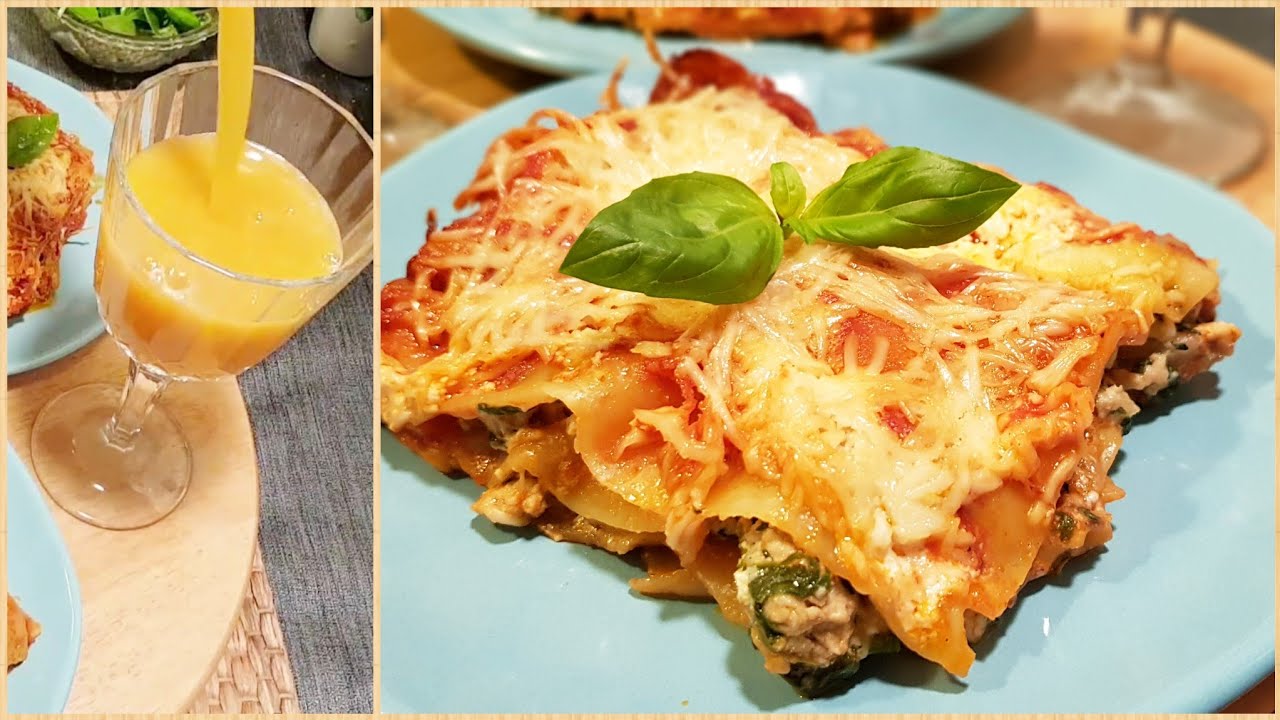 لازانيا بصدر الدجاج بنة تفوق الخيال و عصير المشمش و الخوخ بنة لا تقاوم