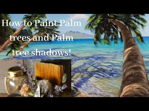 Video: How to paint palm trees and palm tree shadows in acrylic **ACRYLIC PAINTING TUTORIAL**