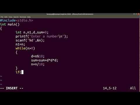 Linux C Program to find given number is Armstrong or not