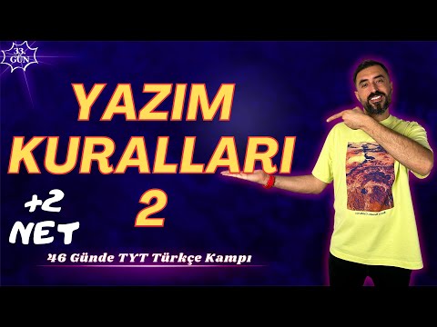 YAZIM KURALLARI -2 📌 46 Günde TYT TÜRKÇE Kampı 2024 +PDF📕(33.Gün) Deniz Hoca