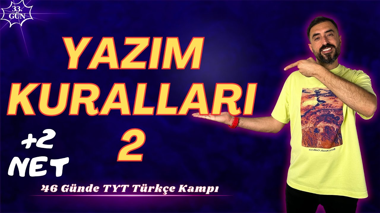YAZIM KURALLARI -2 📌 46 Günde TYT TÜRKÇE Kampı 2024 +PDF📕(33.Gün) Deniz Hoca