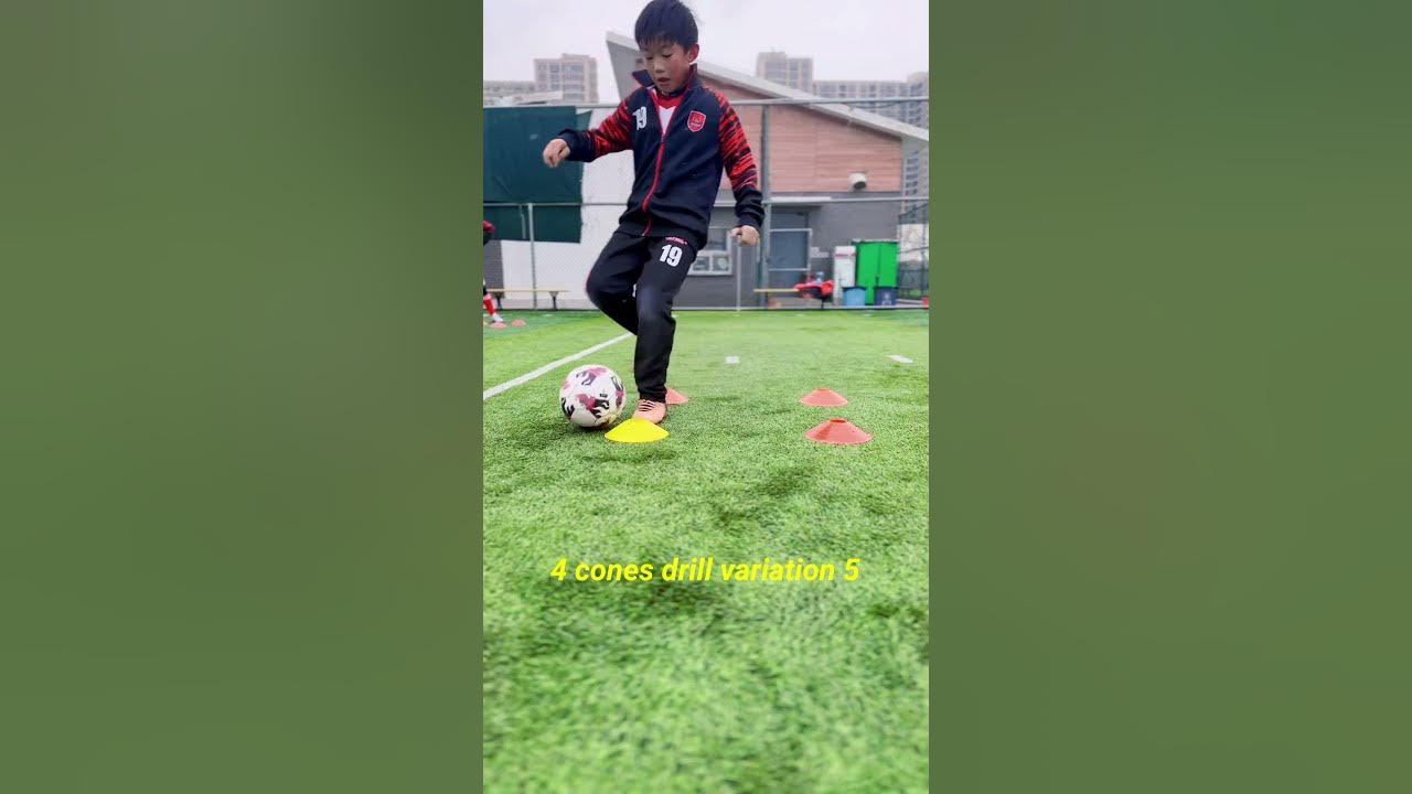4 cones football drill variation 5 football soccer skills drib