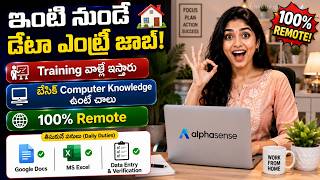 ఇంటి నుండే చేసే డేటా ఎంట్రీ & సపోర్ట్ జాబ్| AlphaSense jobs 2026 | Work From Home Jobs Telugu