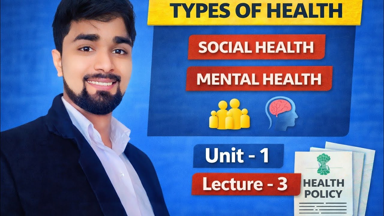 Types of Health in Social Pharmacy ||  D.Pharm & B.Pharm Notes (BTEUP) || Lec -4 || Mental health
