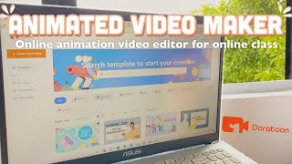 HOW TO MAKE AN ANIMATED VIDEO FOR ONLINE CLASS I Doratoon easy animation video maker online